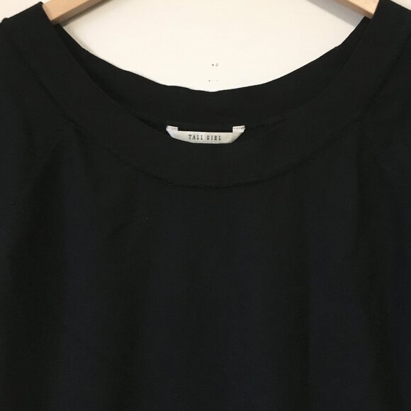 Tall Girl Soft Black Knit Short Sleeve Sweater Top - Picture 3 of 12
